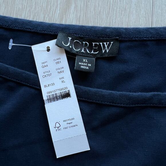 J Crew Pintuck Mixy Dress Size XL Navy Midi Sleeveless - Picture 3 of 11